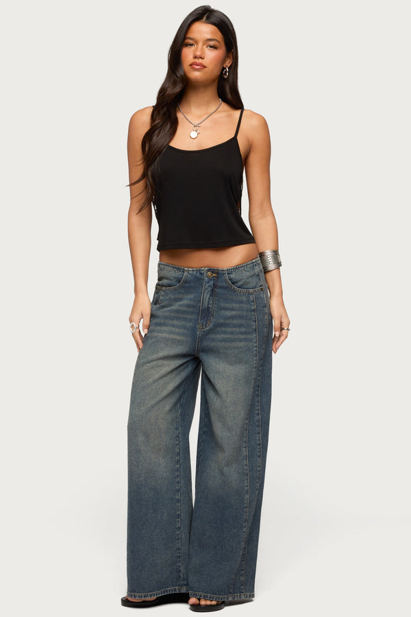 Elia No Waistband Low Rise Baggy Jeans view 1