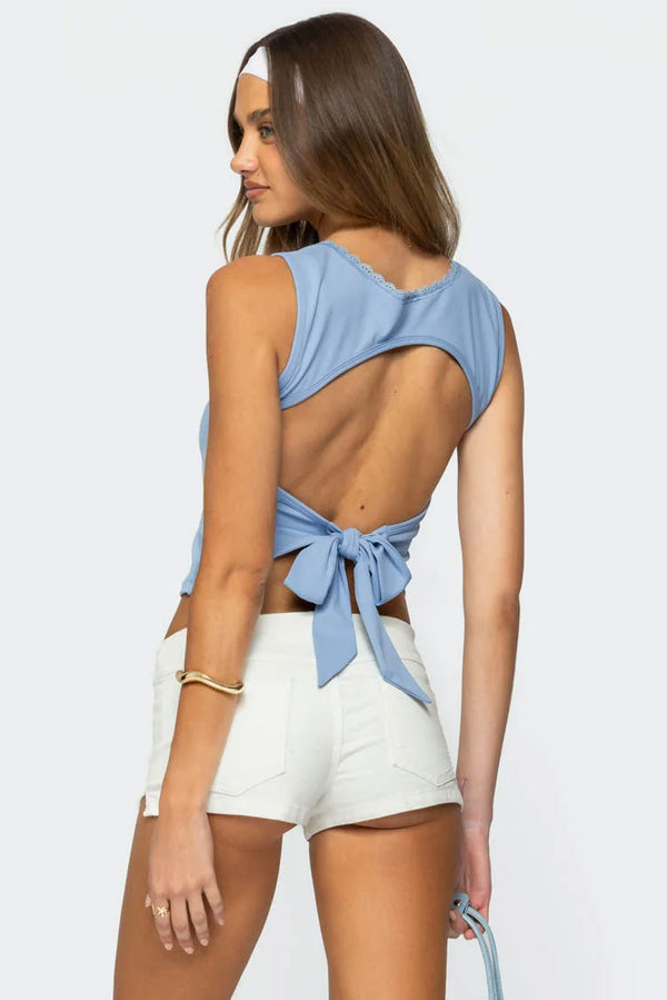 Fae Square Neck Open Back Top view 1