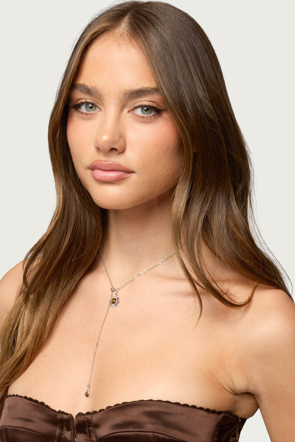Sun Gemstone Cascading Chain Necklace view 1