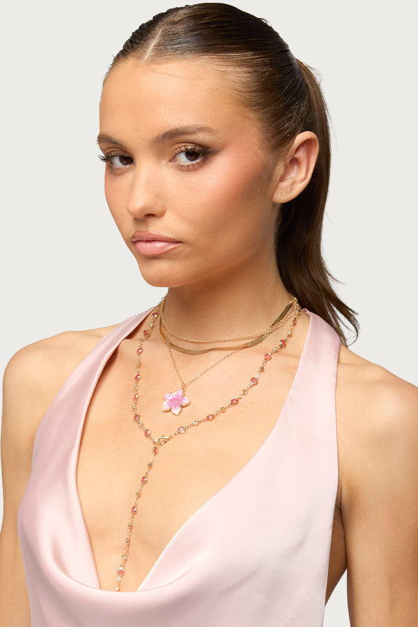Tropical Flower Necklace Set view 1