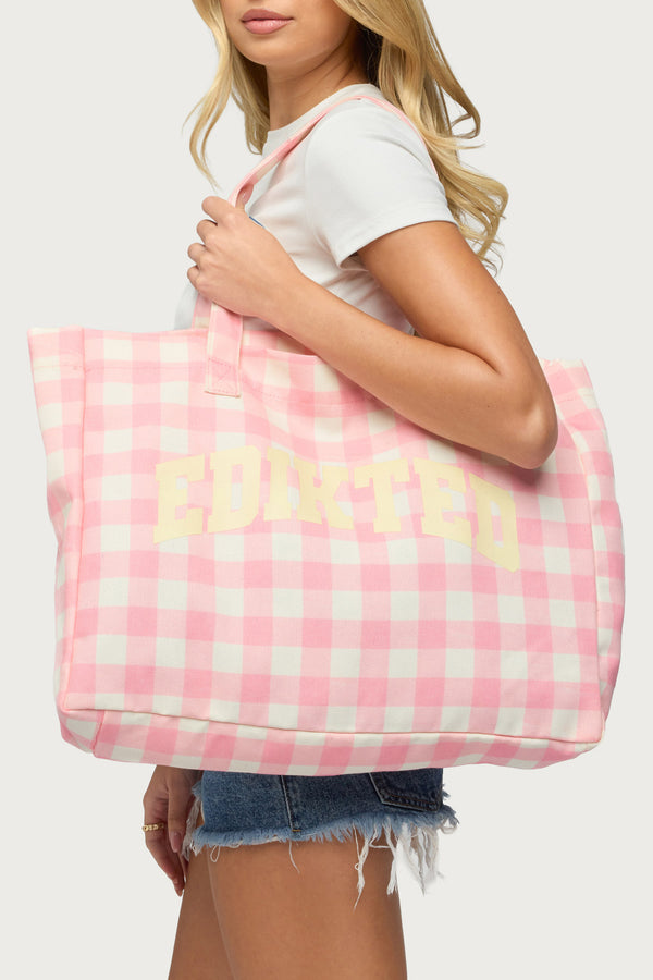 Edikted Gingham Tote Bag view 1