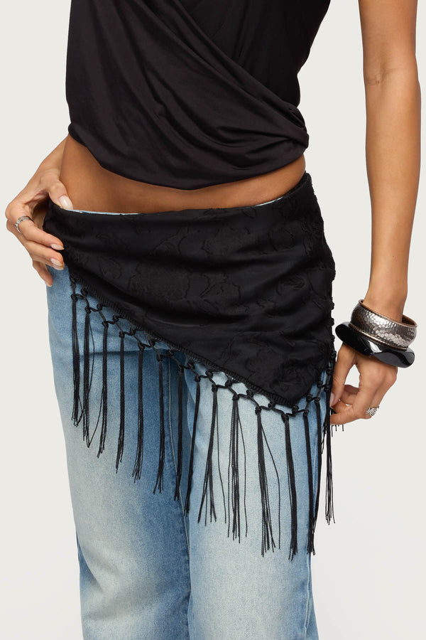Floral Fringed Waist Scarf view 1