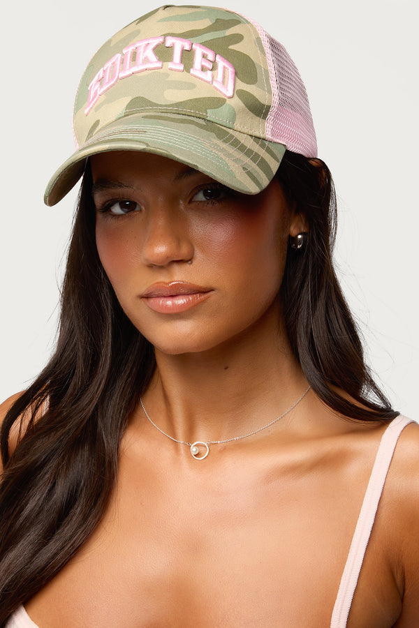 Edikted Core Camo Trucker Hat view 1