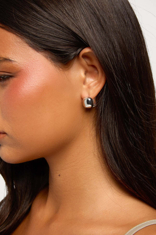 Square Huggy Hoop Earrings view 1