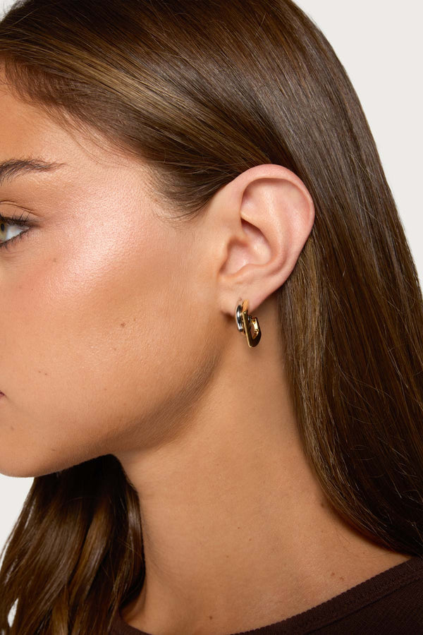 Abstract Dangling Hoop Earrings view 1