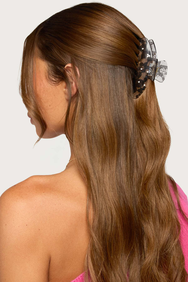 Lace And Rhinestone Claw Clip view 1