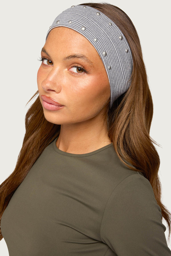 Striped Knit Studded Headband view 1
