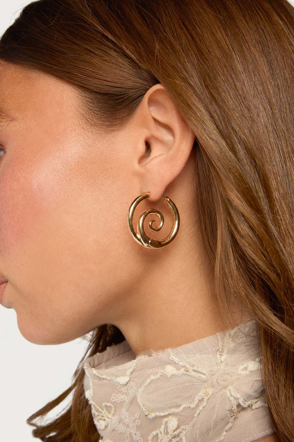 Spiral Hoop Earrings view 1