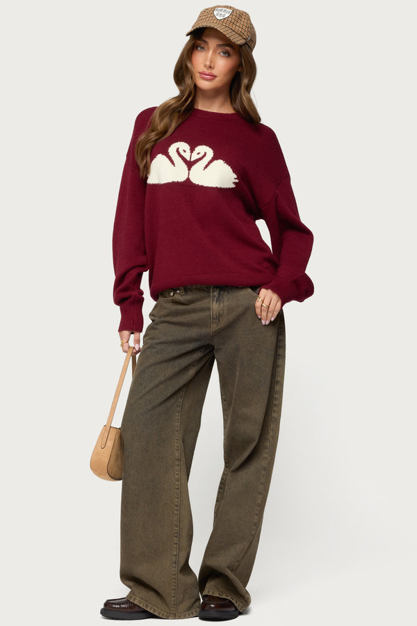 Swan Oversized Knit Sweater view 2