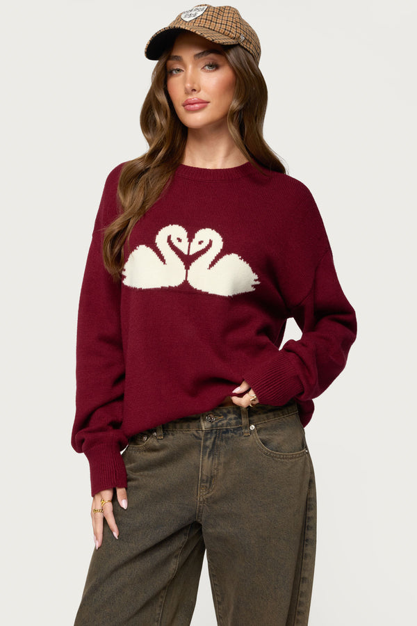 Swan Oversized Knit Sweater view 1