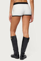 Mara Contrast Textured Knit Shorts