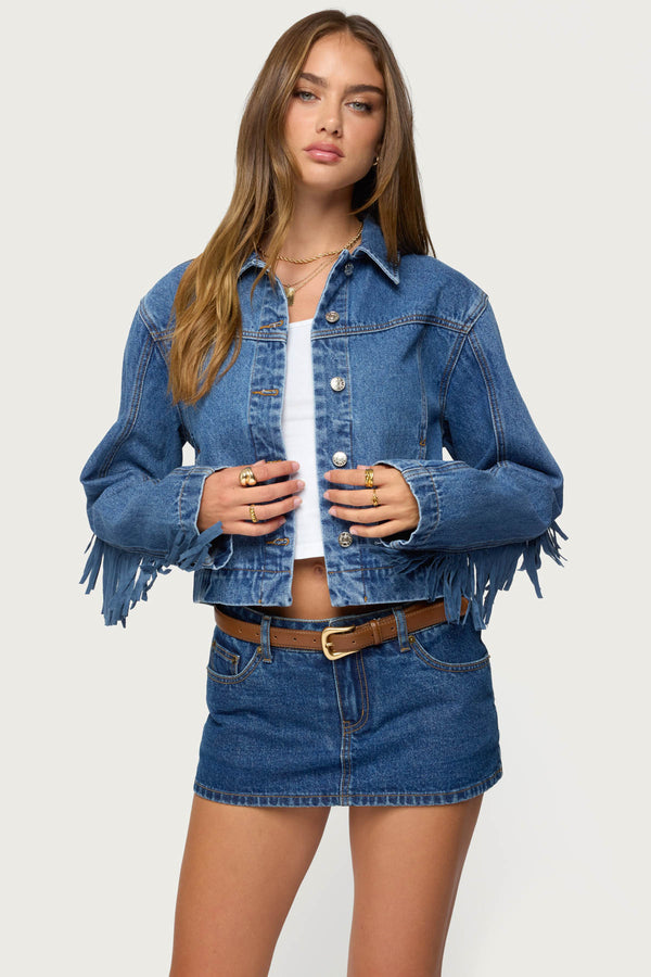 Maurice Fringed Denim Jacket view 1