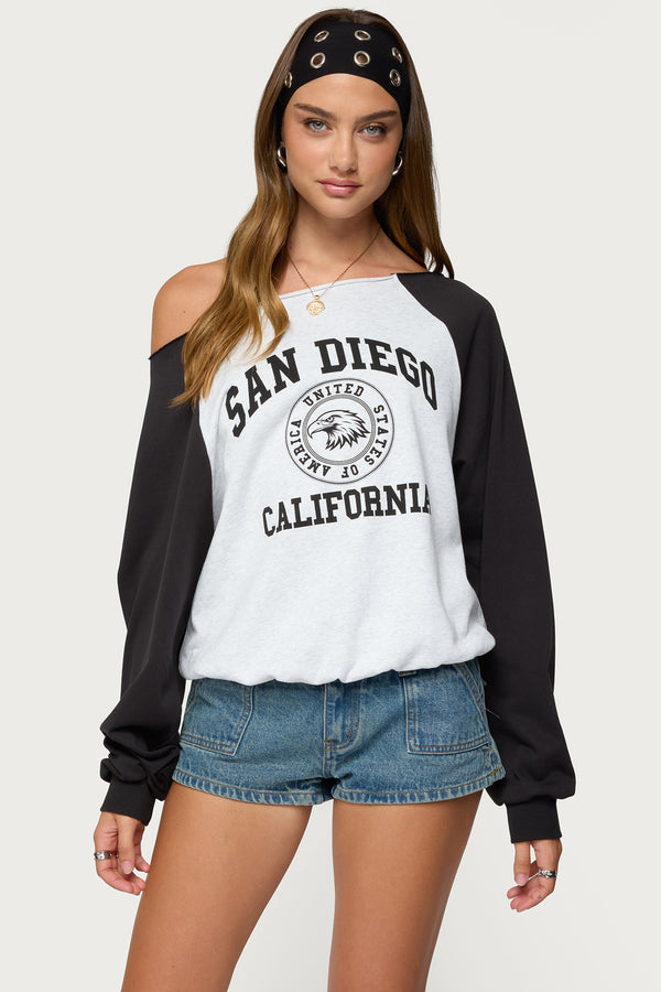San Diego Off Shoulder Raglan Sweatshirt view 1