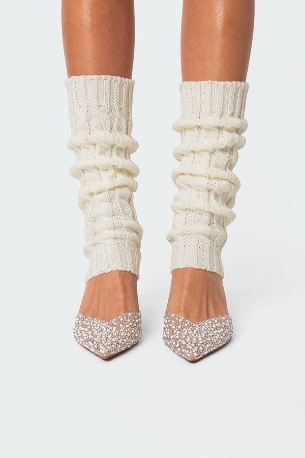 Cable Knit Leg Warmers view 2