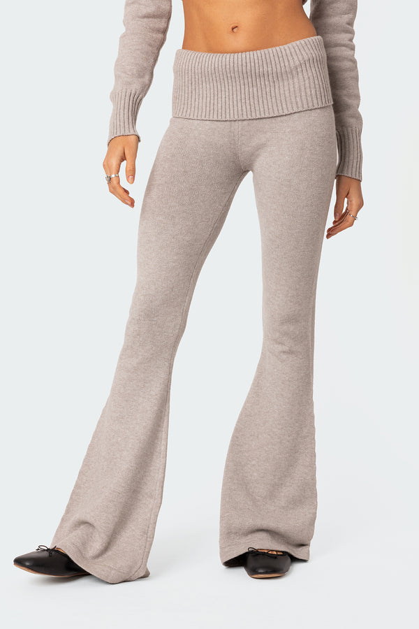 Desiree Knitted Low Rise Fold Over Pants view 2