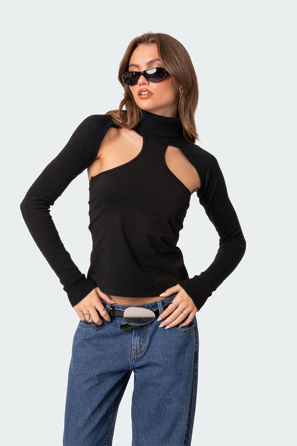 Turtle Neck Shrug Sweater view 2