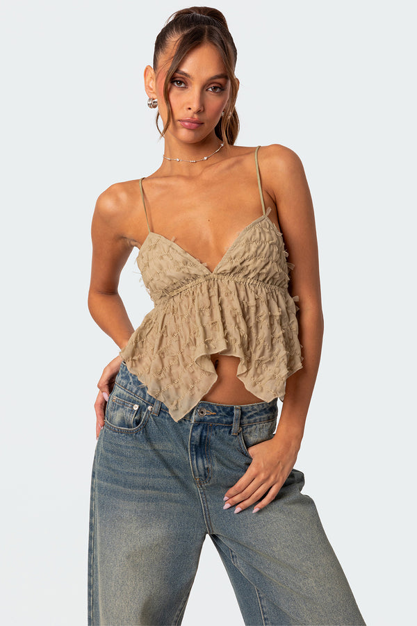 Flutter Frilled Tie Back Top view 1