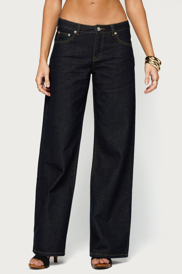 Tall Raelynn Washed Low Rise Baggy Jeans view 2
