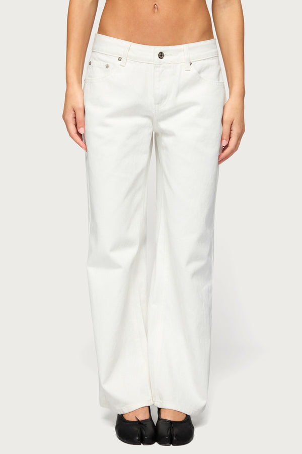 Petite Raelynn Washed Low Rise Baggy Jeans view 2