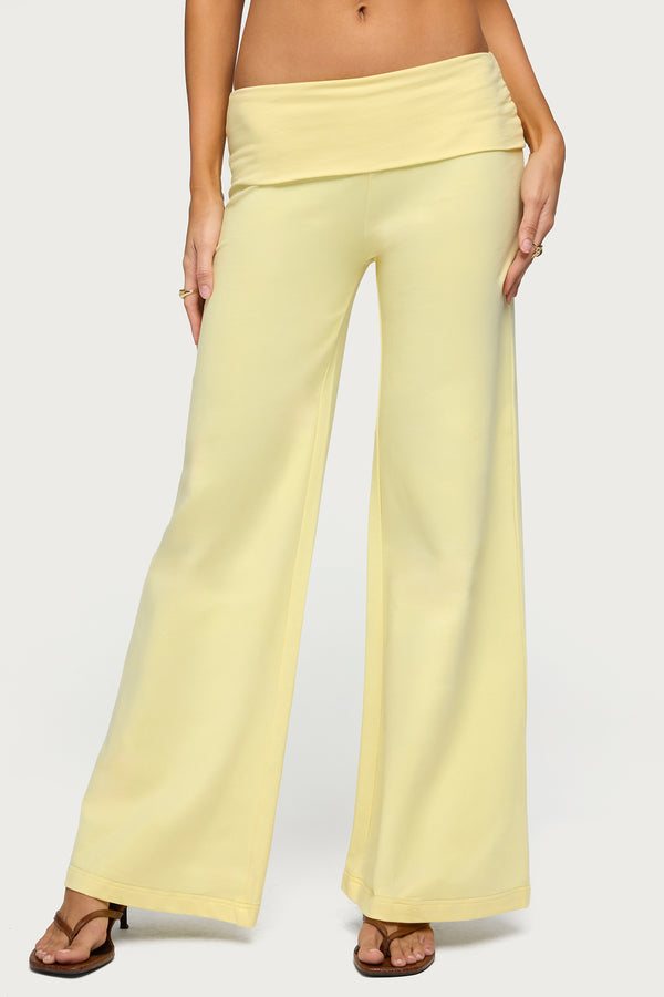 Wide Leg Foldover Pants view 2