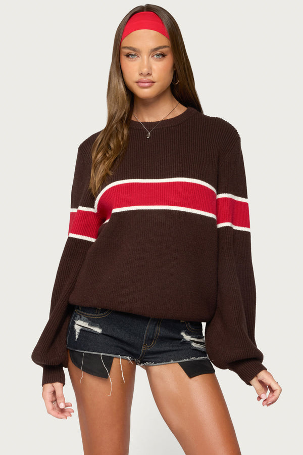 Nautical Striped Oversized Sweater view 1