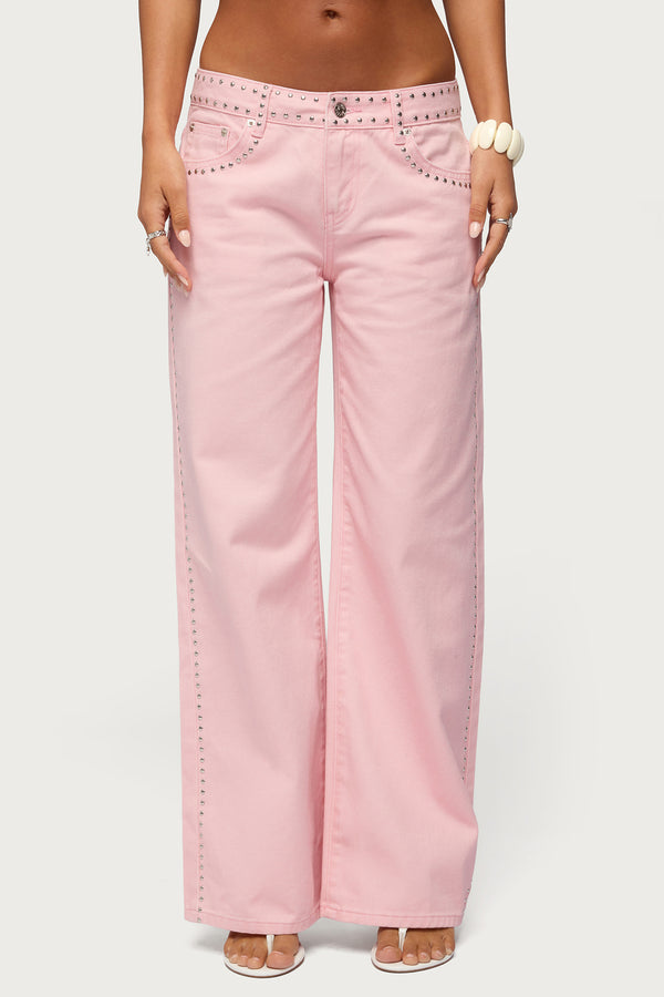 Quincy Studded Low Rise Baggy Jeans view 2