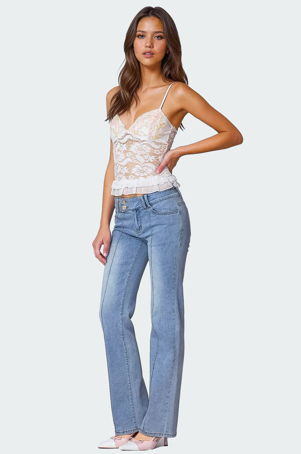 Torin Sheer Lace Tank Top view 2