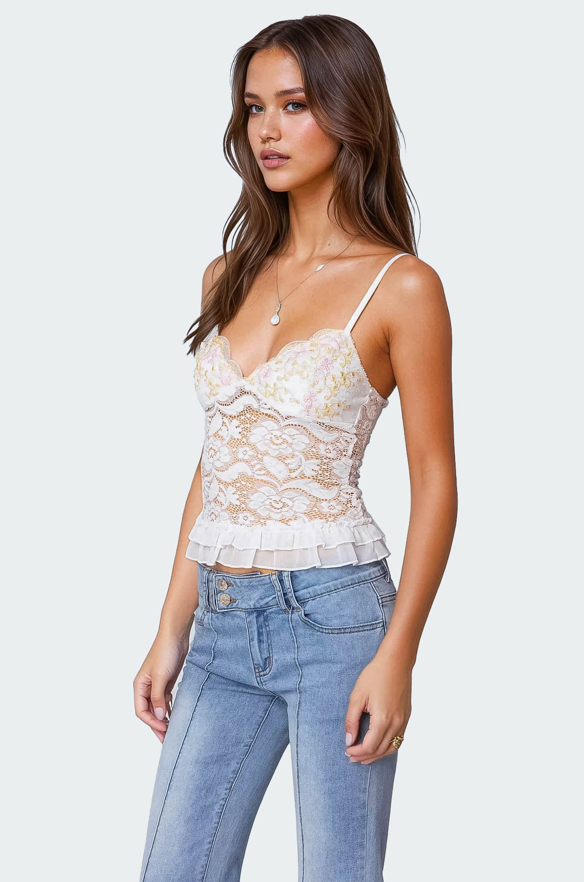 Torin Sheer Lace Tank Top