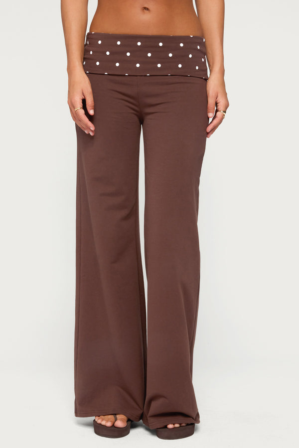 Reeva Polka Dot Foldover Pants view 2