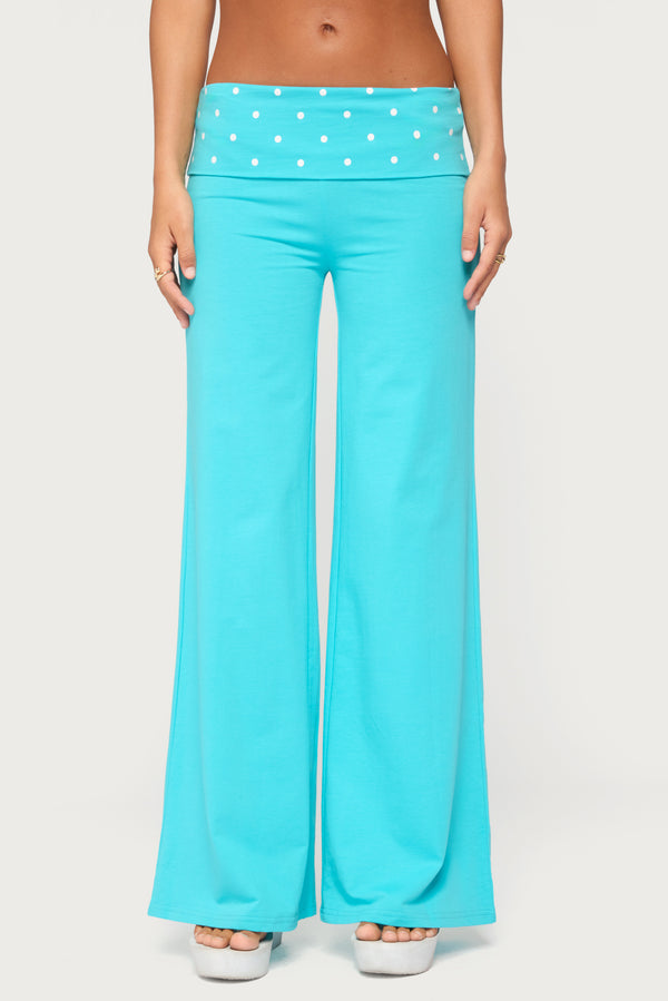 Reeva Polka Dot Foldover Pants view 2