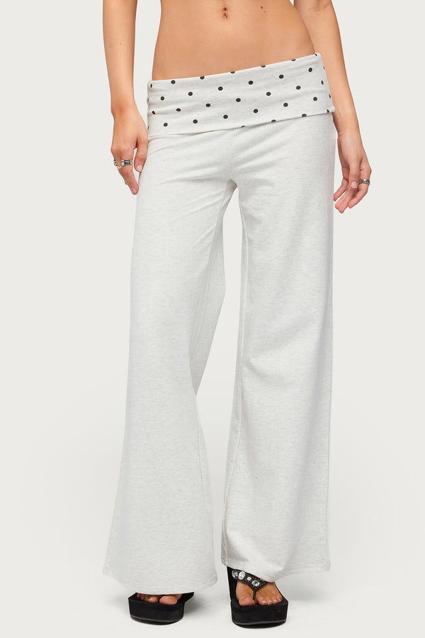 Petite Reeva Polka Dot Foldover Pants view 2