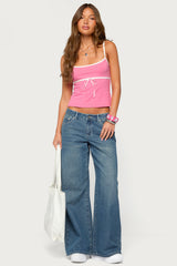 Contrast Stitch Low Rise Baggy Jeans