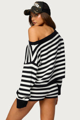 Saphi Striped Oversized Knit Sweater