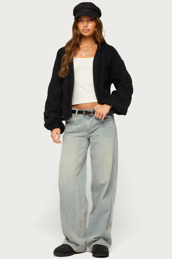 Braiden Chunky Cable Knit Cardigan view 2