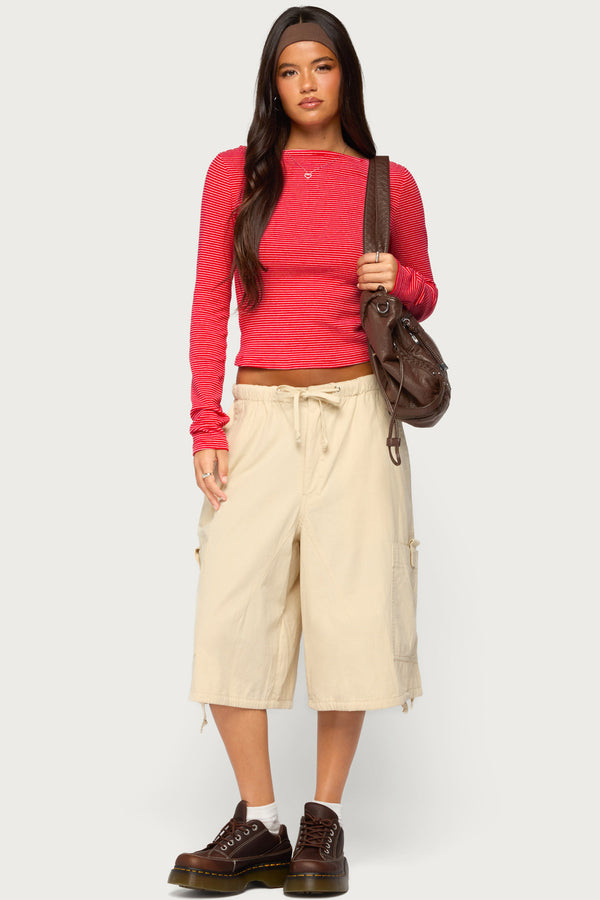 Loria Striped Boat Neck Top view 2