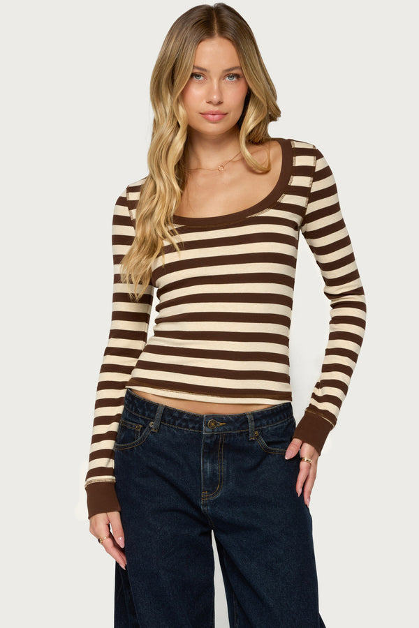 Rainey Striped Long Sleeve Top view 1