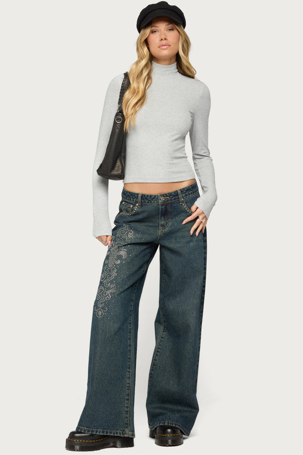Saskia Fitted Ribbed Turtle Neck Top view 2