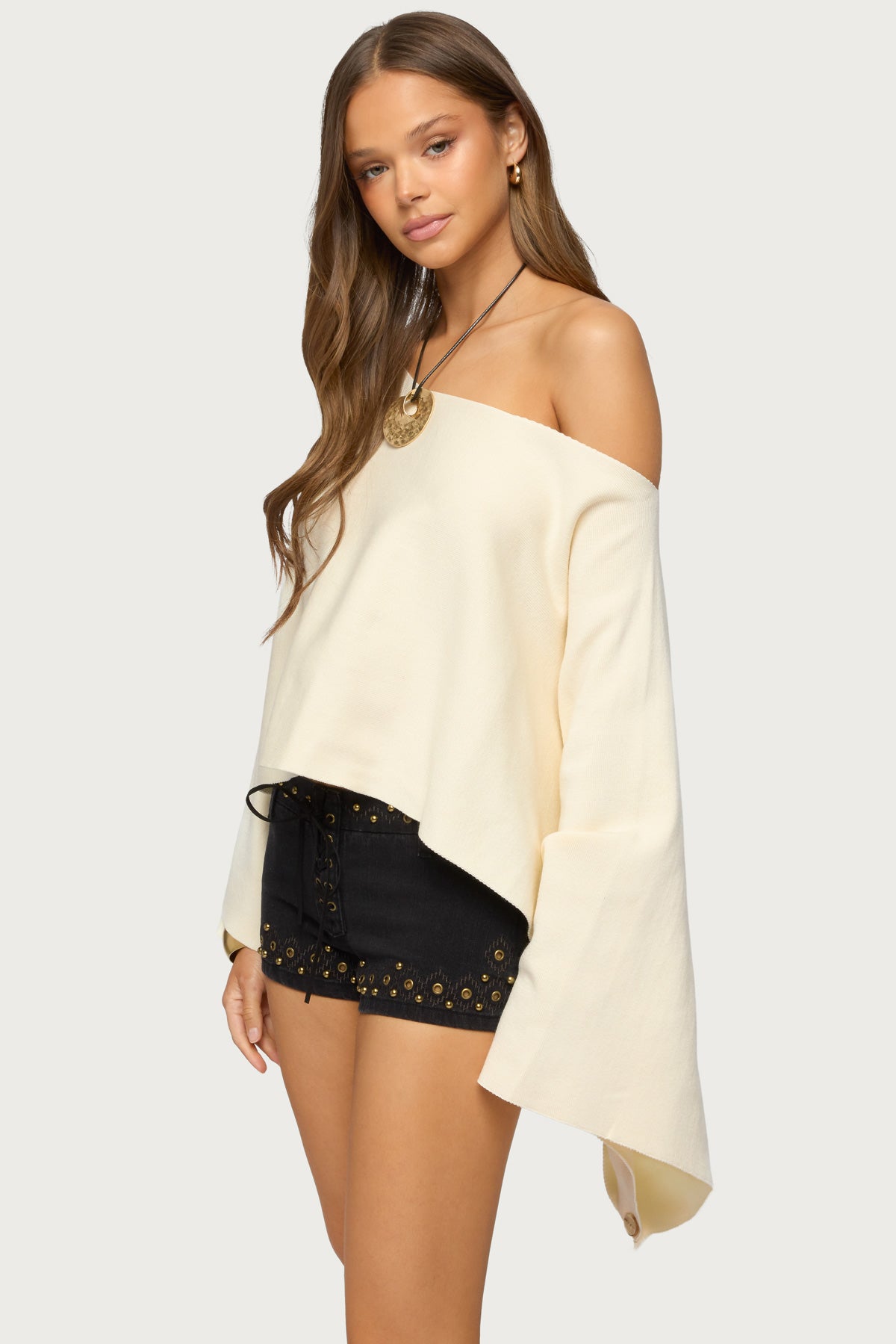 Sharla Off Shoulder Poncho Sweater