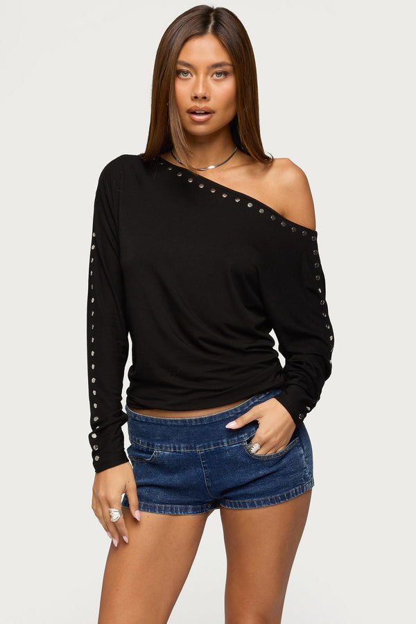 Paola Off Shoulder Stud Top view 1
