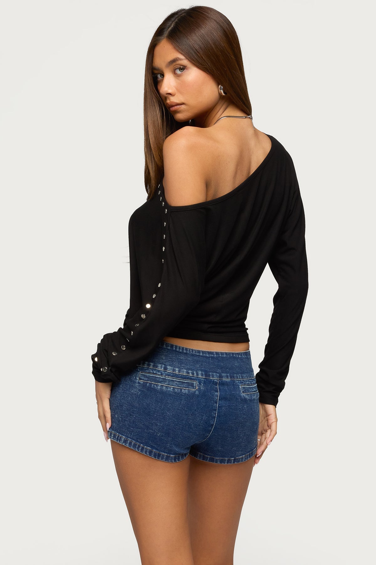 Paola Off Shoulder Stud Top