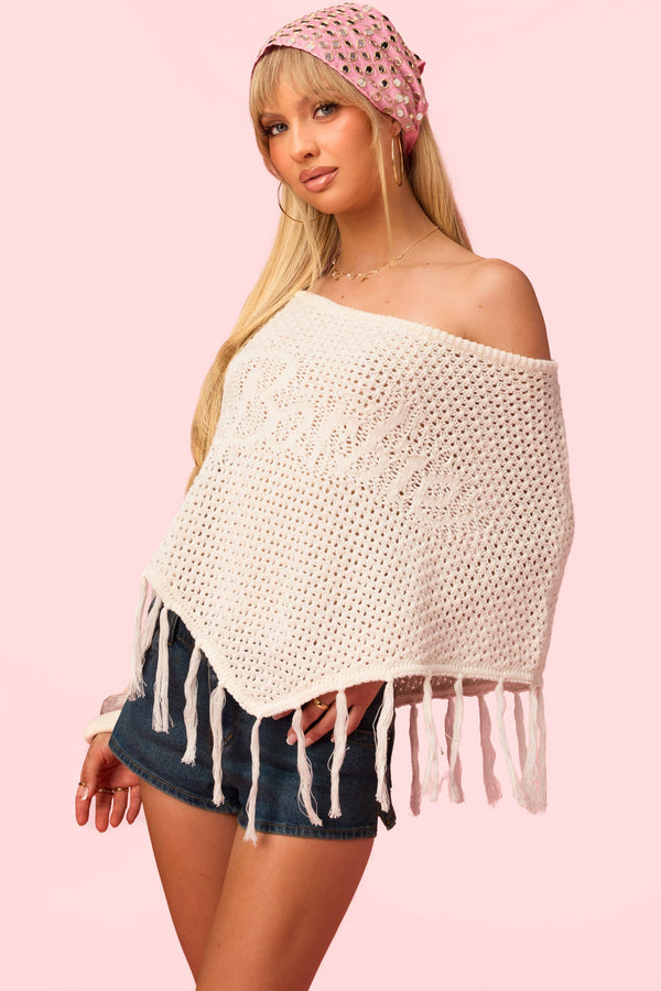 Barbie™ Fringe Knit Poncho view 1