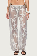 Candace Floral Texured Sheer Pants