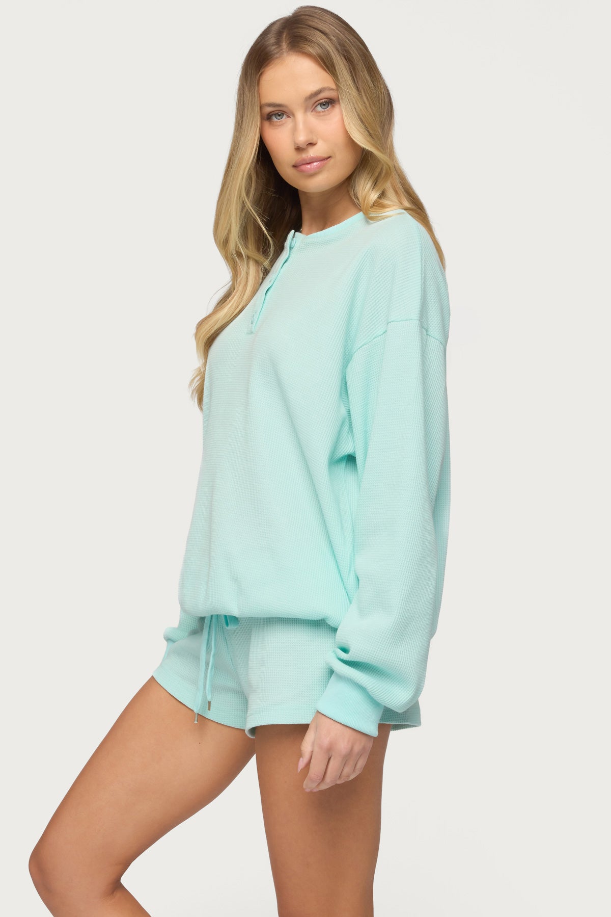 Baila Waffle Henley Top