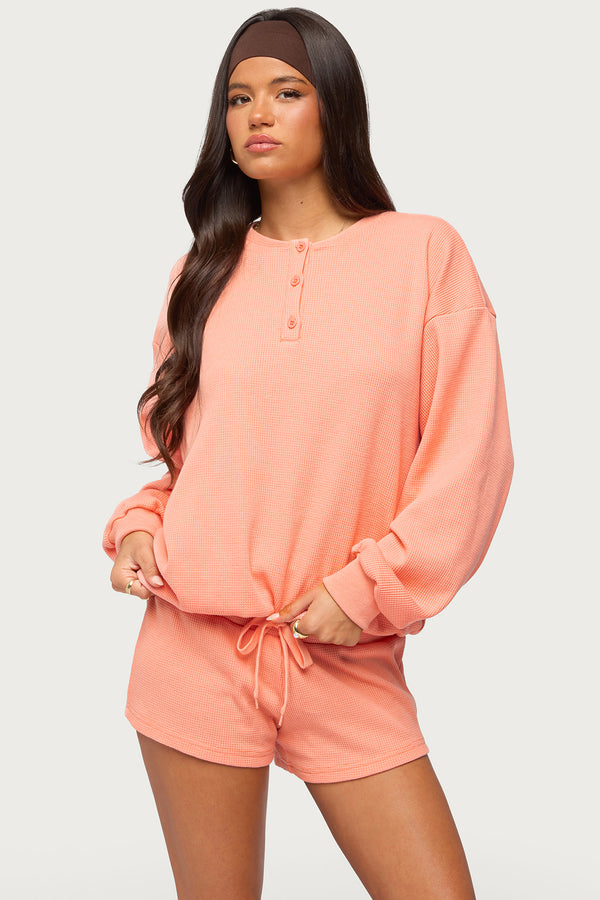 Baila Waffle Henley Top view 1