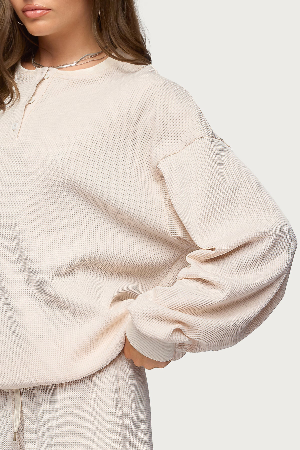 Baila Waffle Henley Top