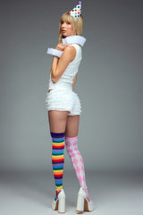 Argyle And Striped Mismatching Socks
