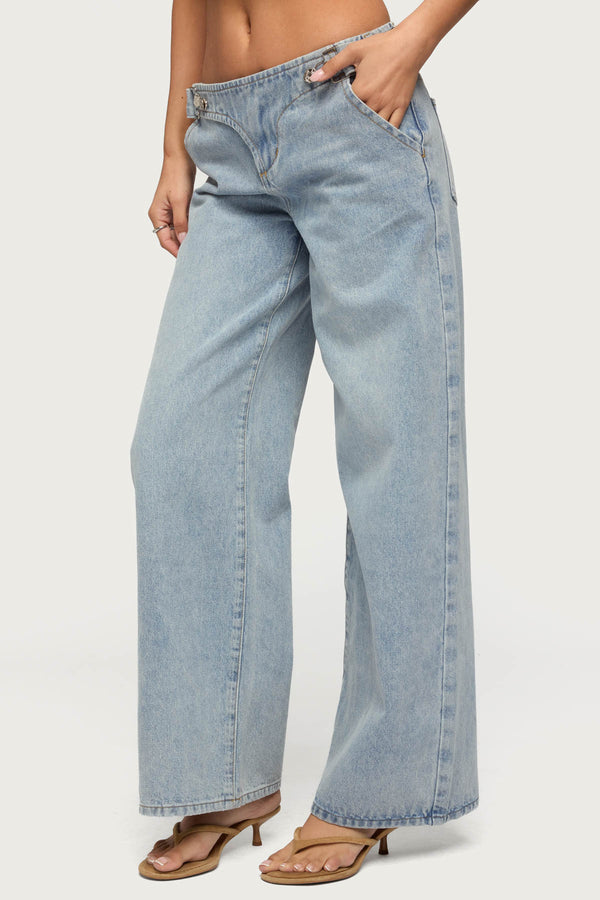 Buckled Low Rise Baggy Jeans view 2