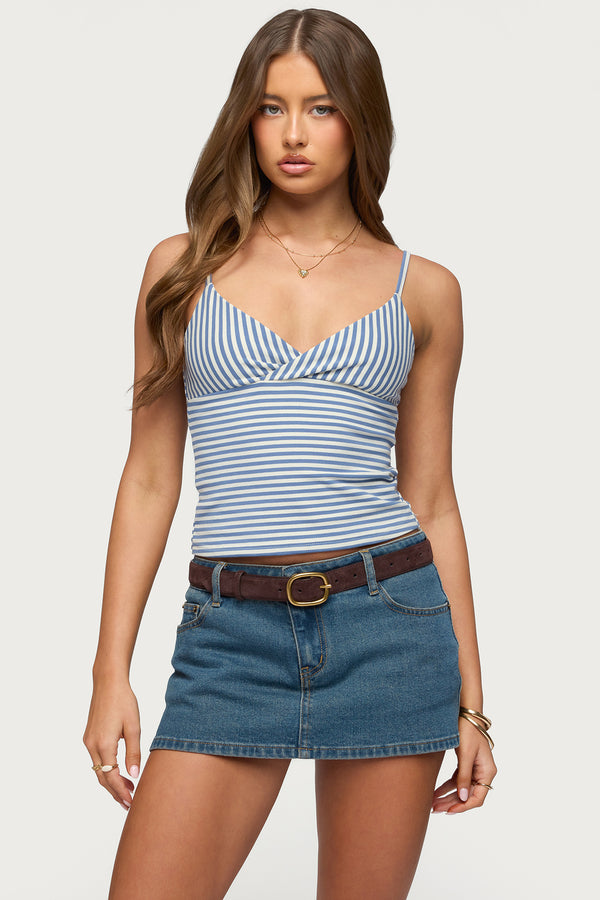 Emilea  V Neck Striped Tank Top view 1
