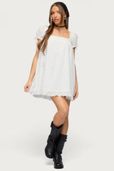 Sepid Striped Cotton Mini Dress