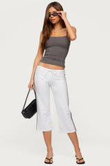 Milene Contrast French Terry Capri Pants